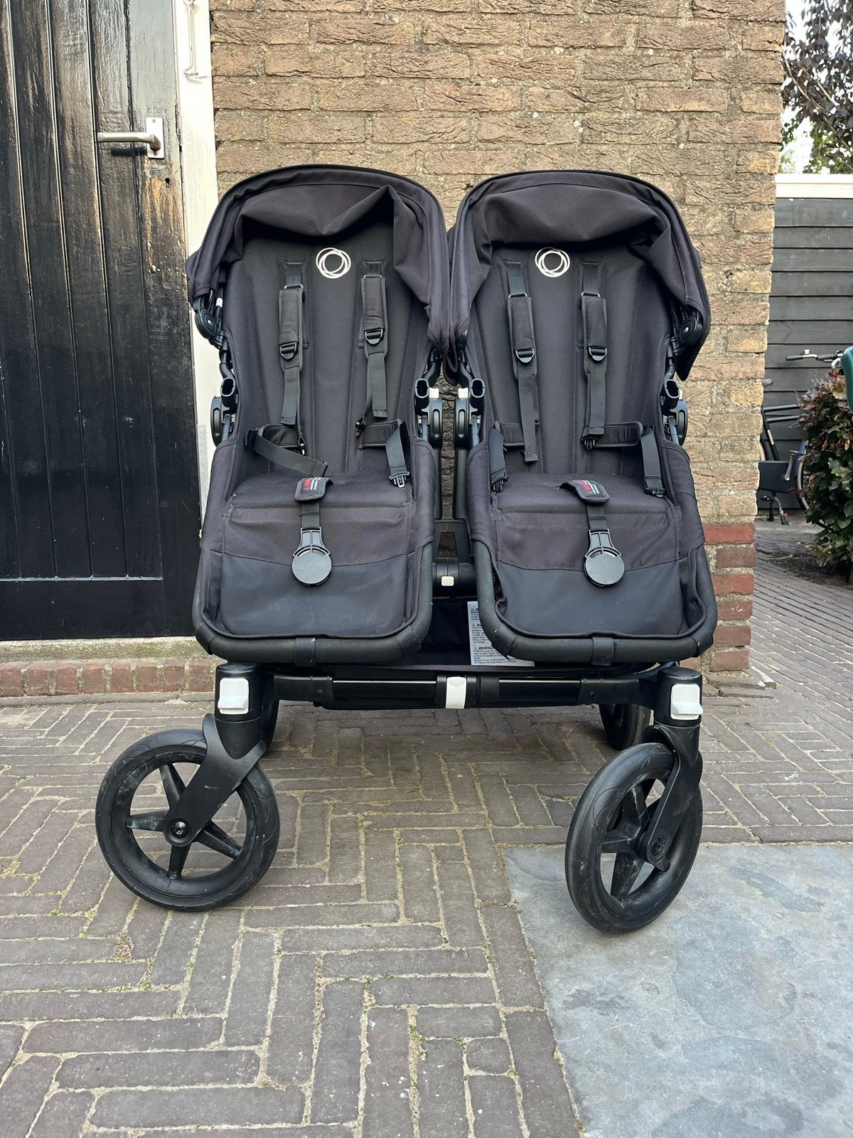Bugaboo Donkey Duo Zwart - Complete Duowagen, Kinderen en Baby's, Ophalen, Gebruikt, Combiwagen, Duowagen