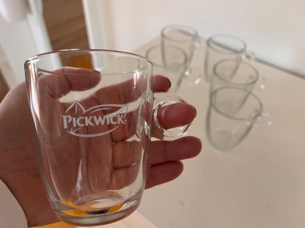 6 originele Pickwick theeglazen – goede staat, Ophalen of Verzenden