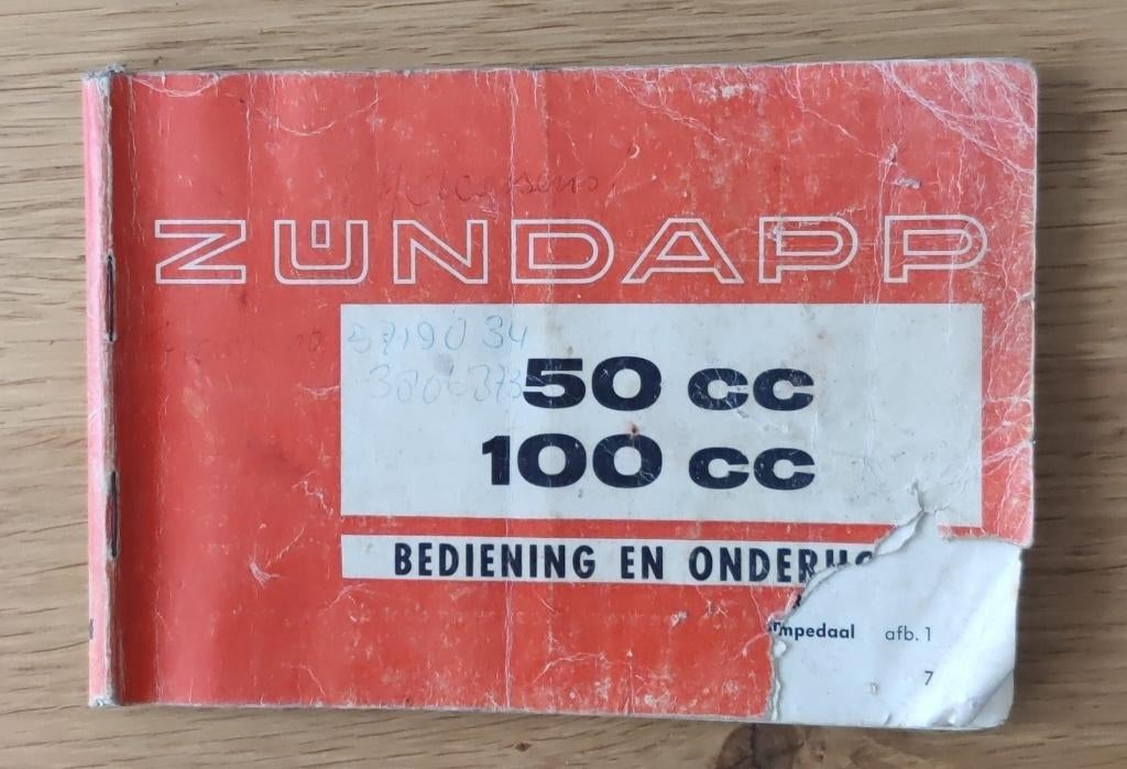 handleidingboekje Zundapp 50cc/ 100cc, Ophalen of Verzenden, Gebruikt, Overige typen