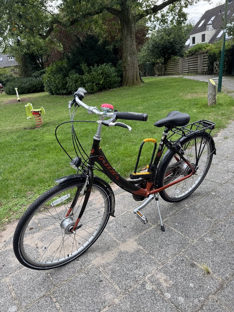 Damesfiets Batavus met lage instap en versnellingen, Gebruikt, (Extra) lage instap, 47 tot 50 cm, Schijfrem