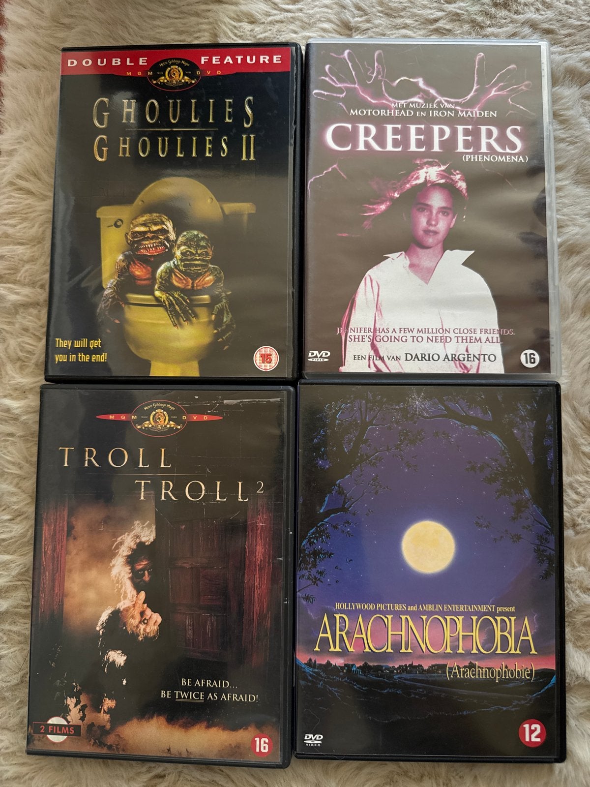 Horror DVD Collectie: Ghoulies, Creepers, Troll, Arachnophob, Engels, Vanaf 16 jaar, Nederlands, Ophalen of Verzenden