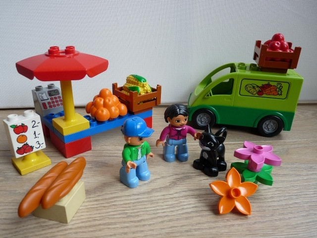 * Duplo: 5683 Marktkraam, groentewagen, groenteman * Markt *, Kinderen en Baby's, Speelgoed | Duplo en Lego, Gebruikt, Overige thema's
