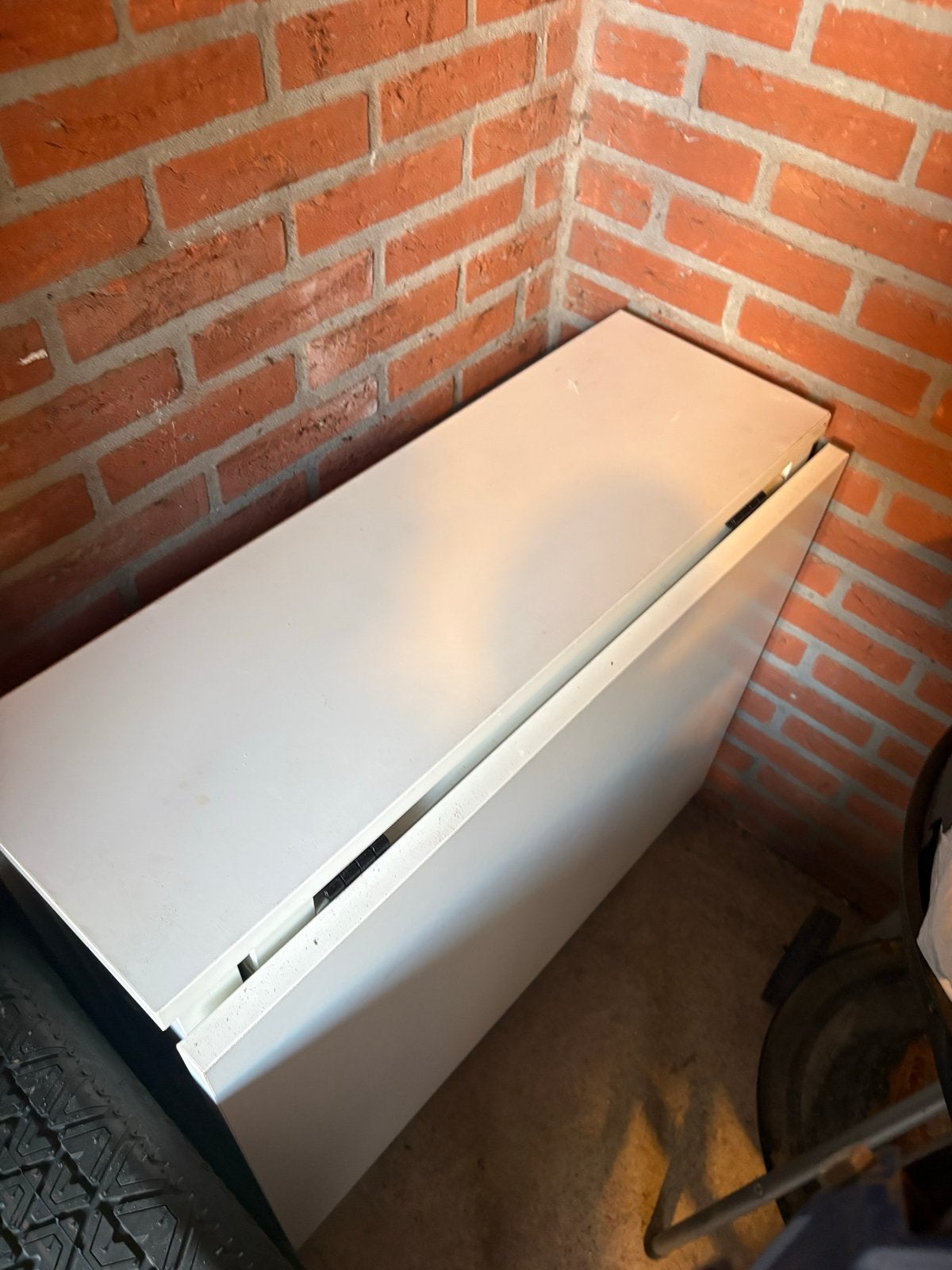 Witte opklapbare tafel - norden ikea, Huis en Inrichting, Gebruikt, 100 tot 150 cm, Tot twee personen, Ophalen of Verzenden