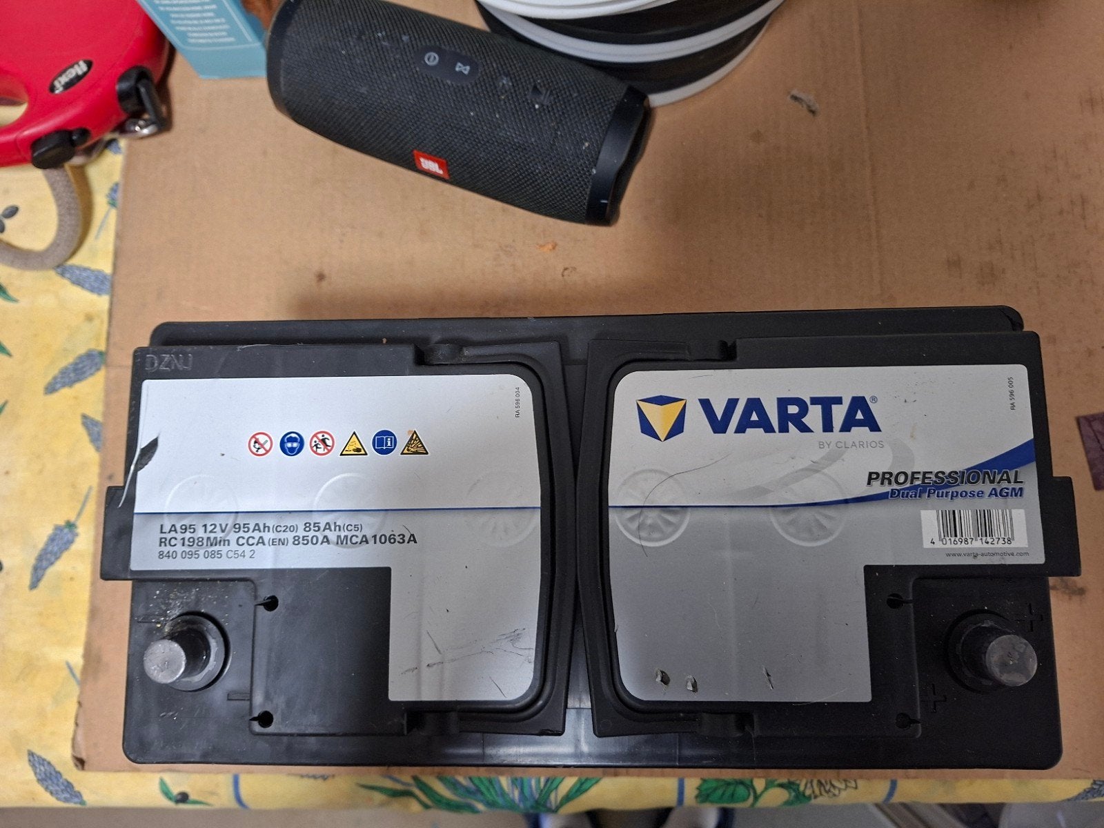 Varta Professional Dual Purpose AGM Accu LA95 12V 95Ah, Ophalen, Gebruikt, Universele onderdelen