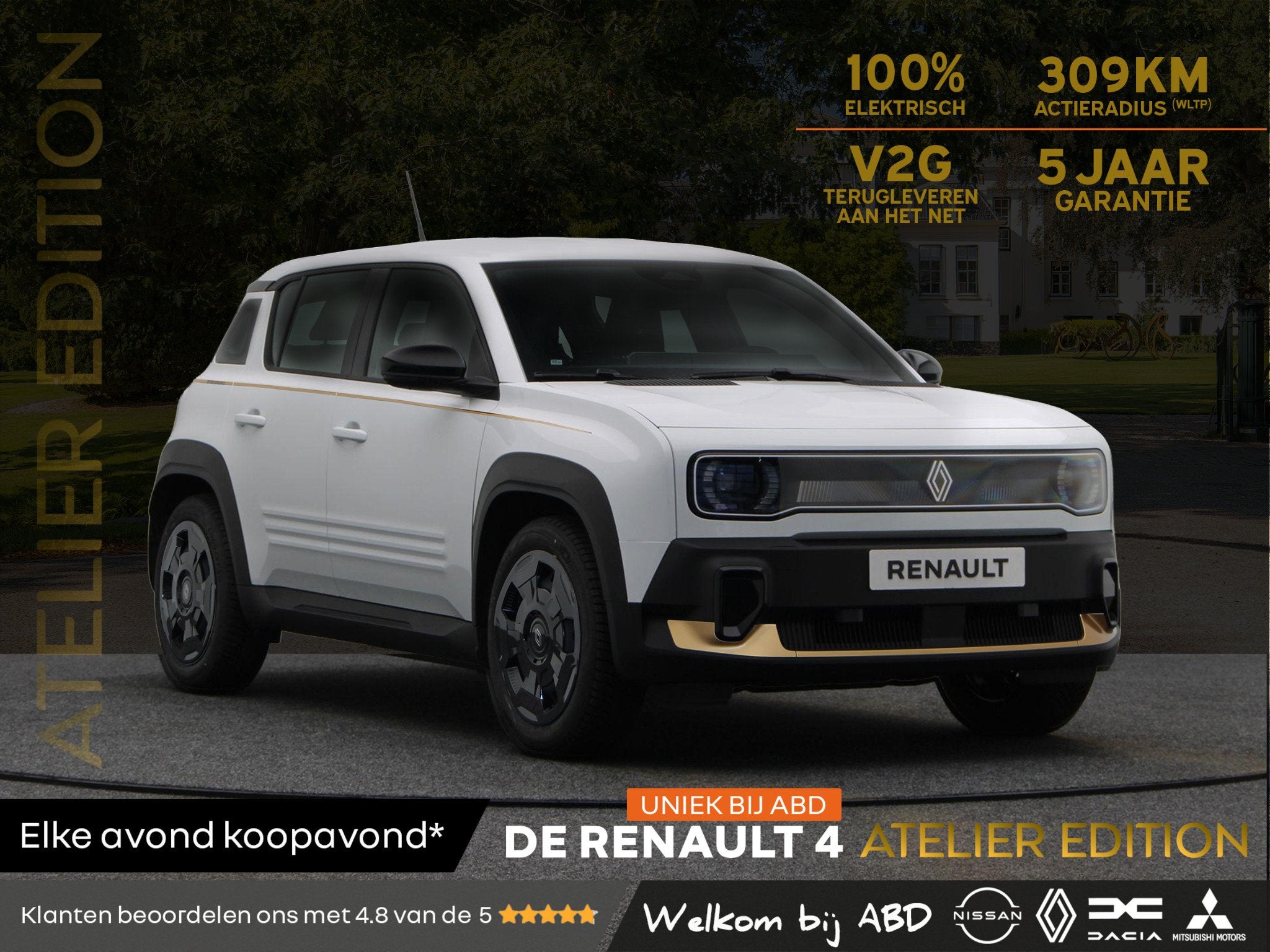 Renault 4 Atelier Edition urban range 40 kWh | Uniek bij ABD, Auto's, Dealer onderhouden, Stof, Origineel Nederlands, Nieuw