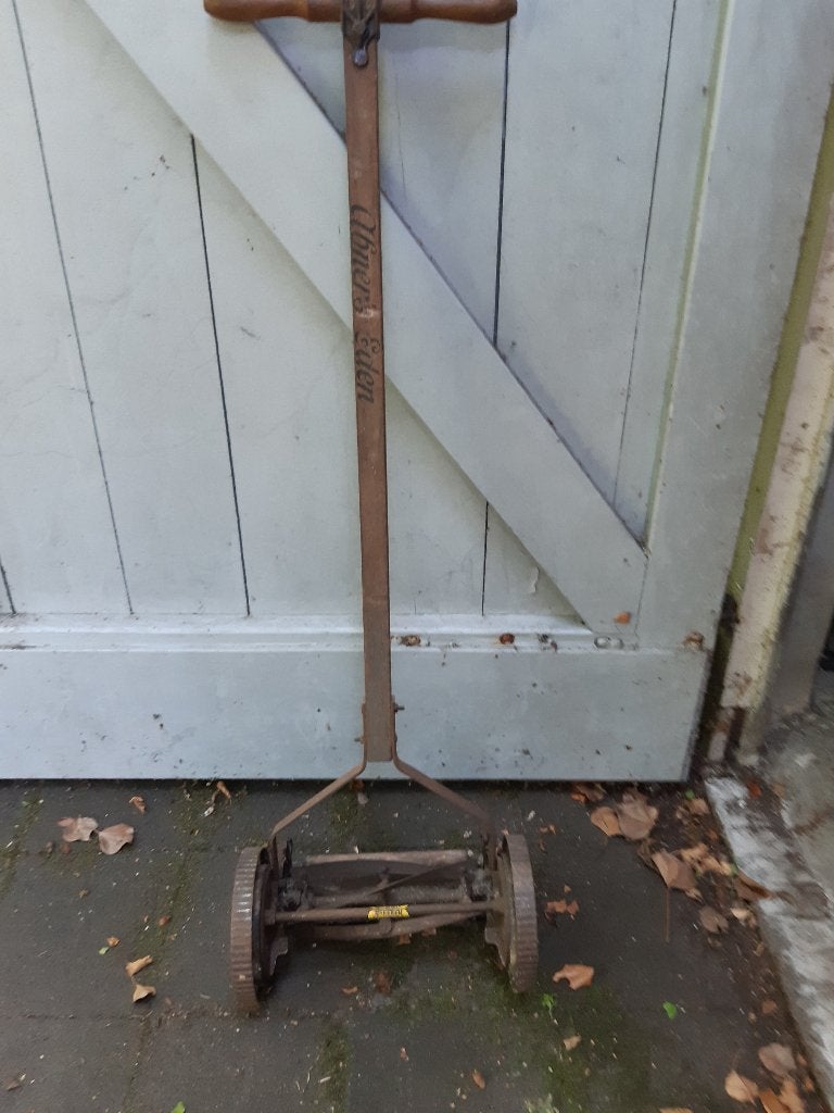 antieke hand grasmaaier, Tuin en Terras, Grasmaaiers, Ophalen, Gebruikt, Handgrasmaaier, Minder dan 30 cm