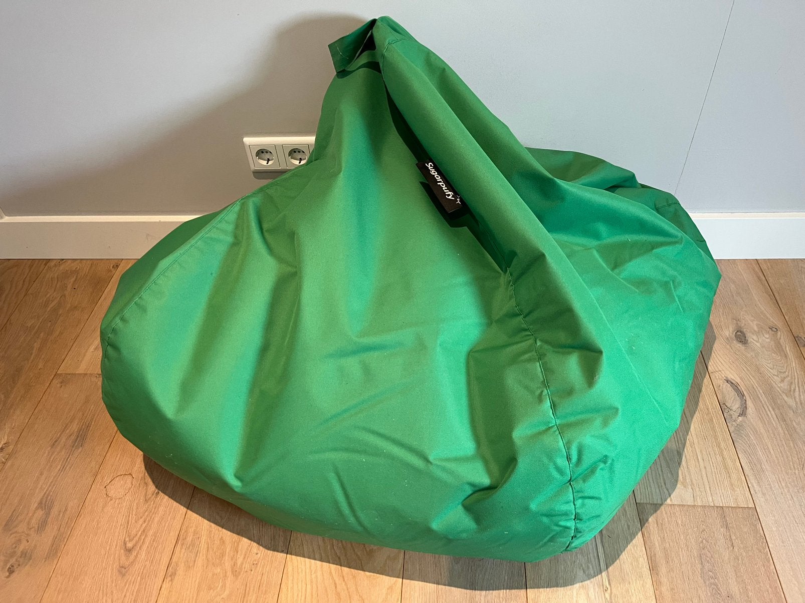 Leuke groene zitzak Sugarpufy, Huis en Inrichting, Ophalen, Zo goed als nieuw, Groen