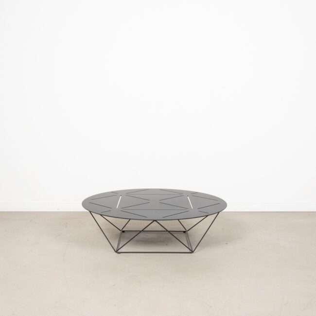 1x Walter Knoll Joco Tafel Zwart Aluminium Ø45 cm, Niet ingevuld, 50 tot 100 cm, 50 tot 100 cm, Zo goed als nieuw