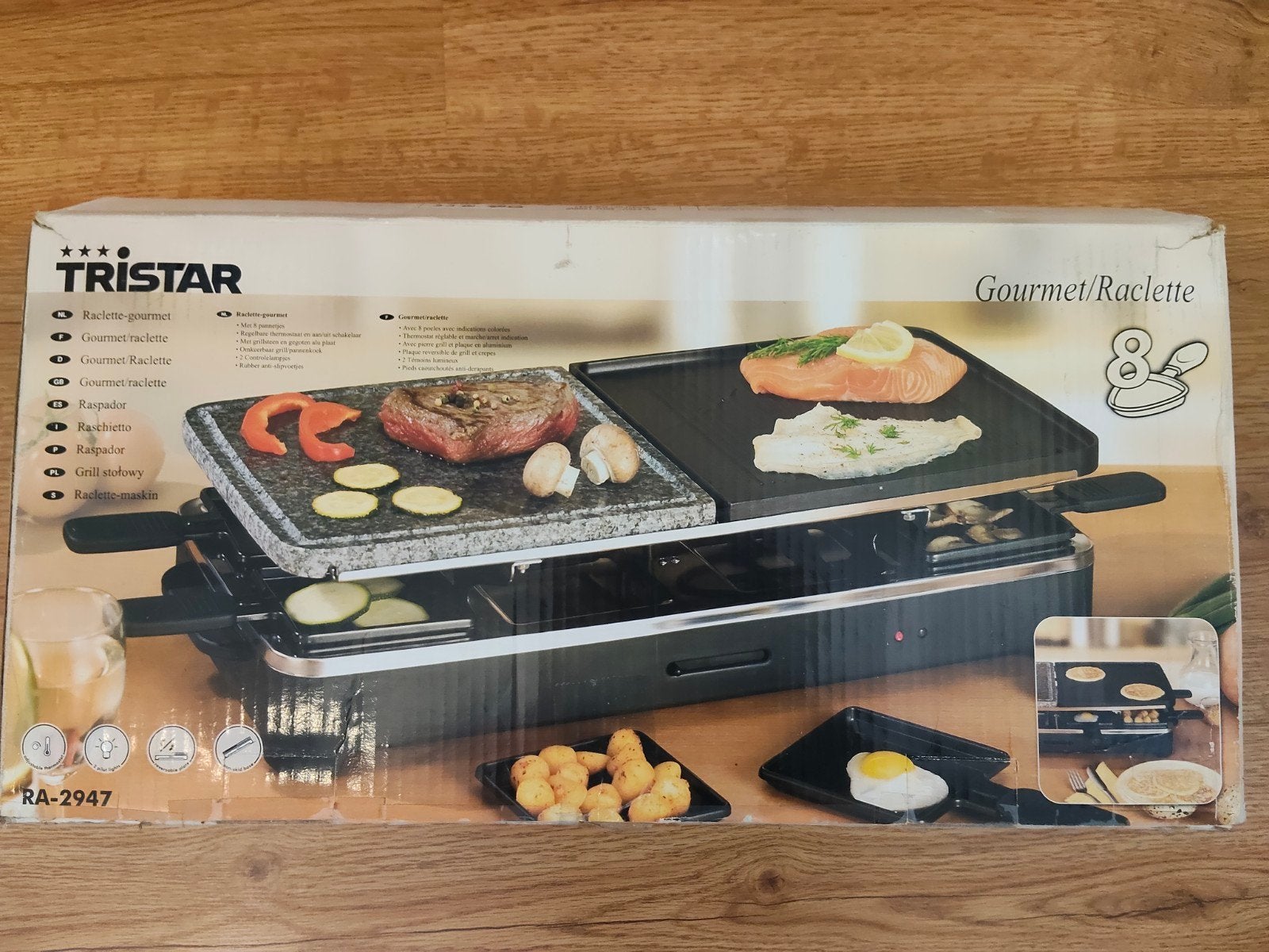 Gourmet raclette stel 8 persoons, Ophalen, Gebruikt, 8 personen of meer