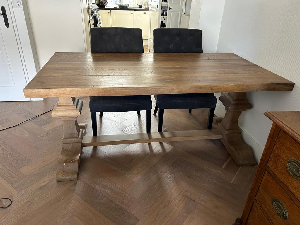 Kloostertafel gerookt eiken 180x90, Huis en Inrichting, Tafels | Eettafels, Ophalen, 50 tot 100 cm, Zo goed als nieuw, 150 tot 200 cm