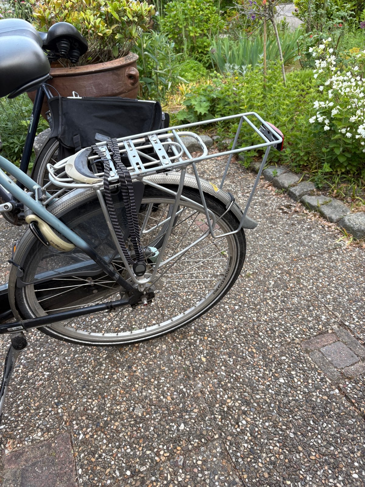 Stevige bagagedragerverlenger voor fietstas en kinderzitje, Ophalen, Gebruikt