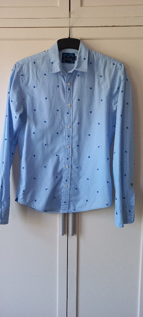 Scotch & Soda overhemd mt S zgan, Kleding | Heren, Overhemden, Blauw, Halswijdte 38 (S) of kleiner, Ophalen of Verzenden, Zo goed als nieuw