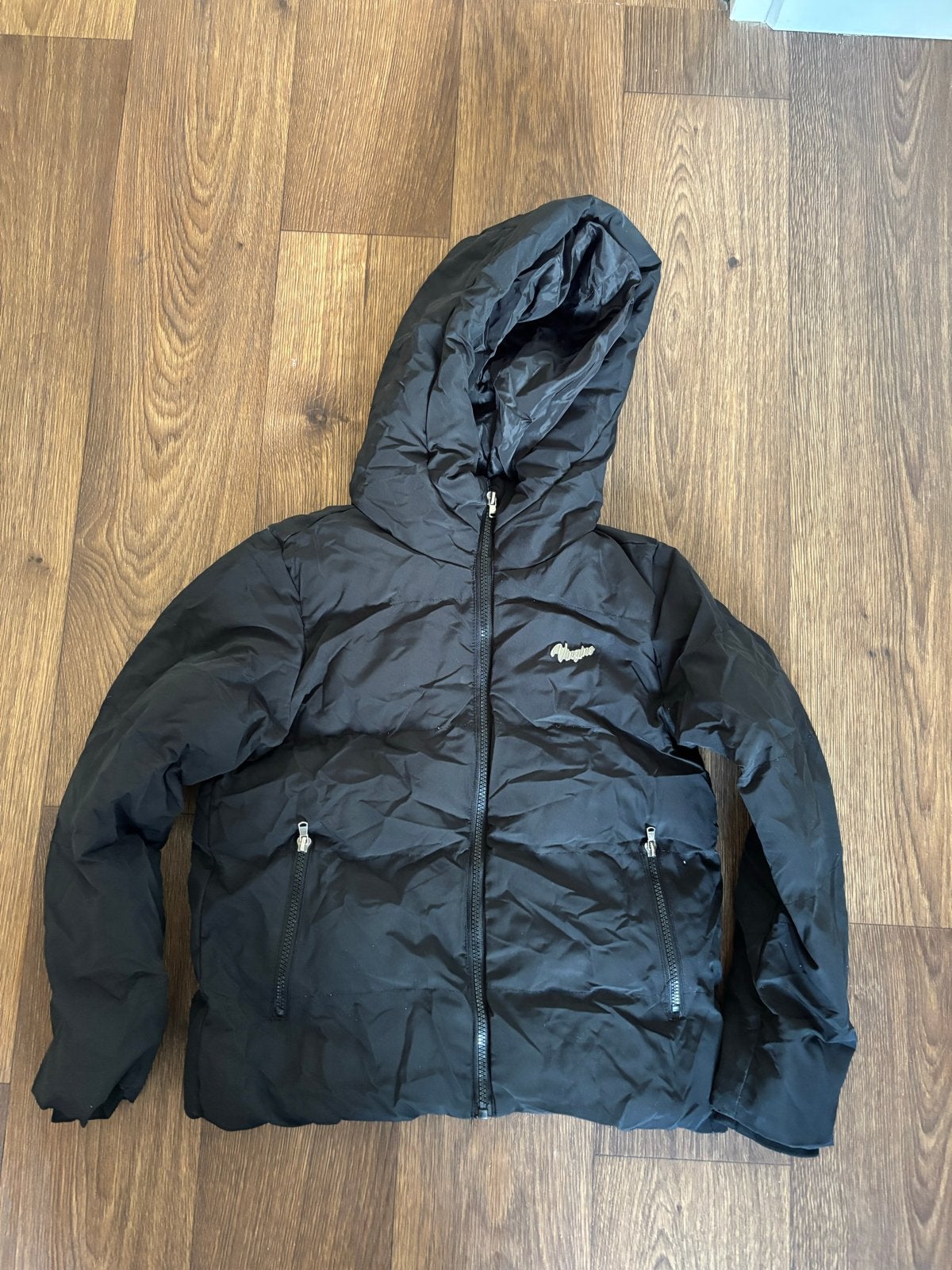 Vingino Zwarte Winterjas Maat 146/152, Kinderen en Baby's, Kinderkleding | Maat 146, Ophalen of Verzenden, Zo goed als nieuw, Jongen of Meisje