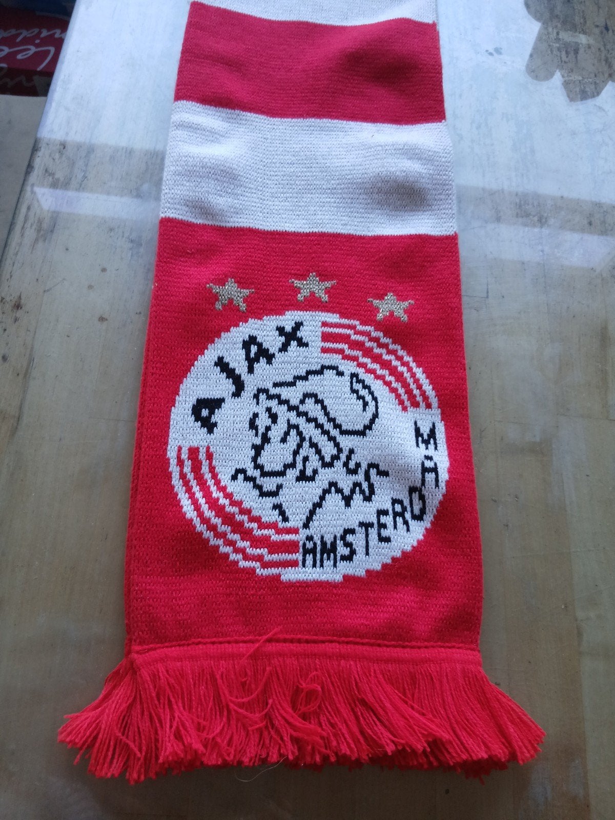 Ajax Bar Sjaal - Rood/Wit, Verzamelen, Sportartikelen en Voetbal, Ophalen of Verzenden