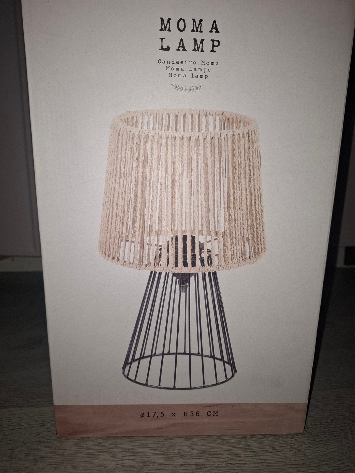 Moma rieten tafellamp - Nieuw in doos, Beige, Scandinavisch, Nieuw, Ophalen of Verzenden