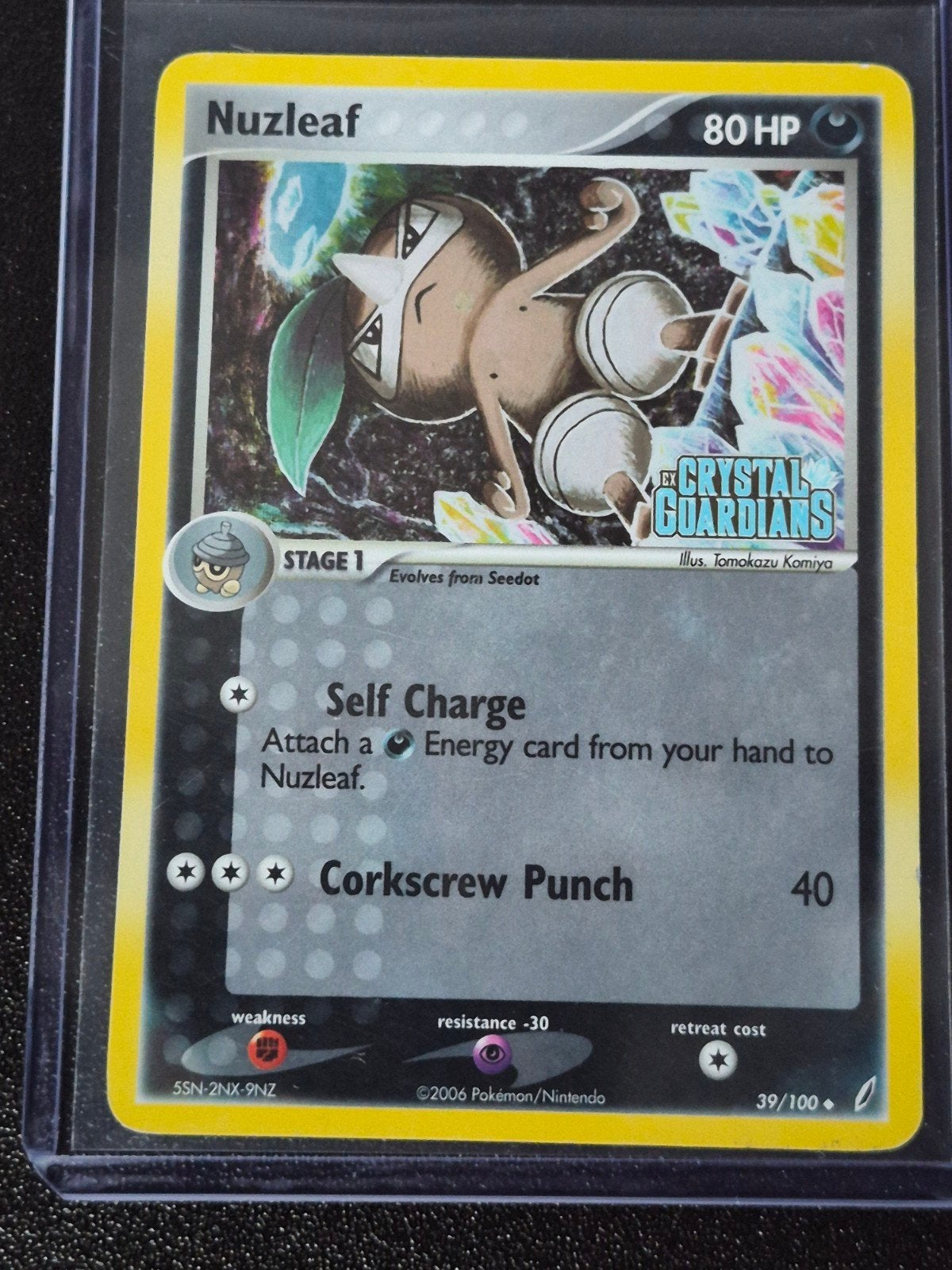 Nuzleaf Pokémon kaart - Crystal Guardians 39/100, Ophalen of Verzenden, Gebruikt, Losse kaart