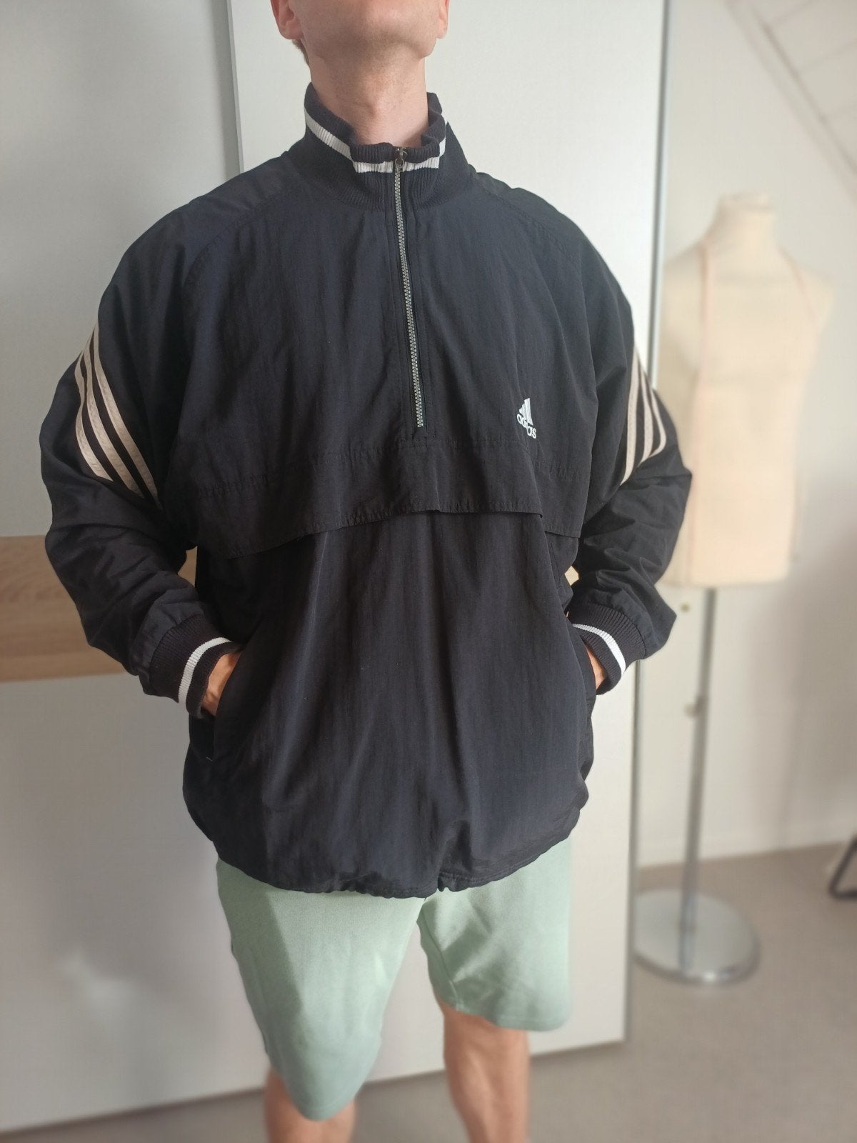 Adidas windjack xl retro, Zwart, Maat 56/58 (XL), Ophalen of Verzenden, Adidas