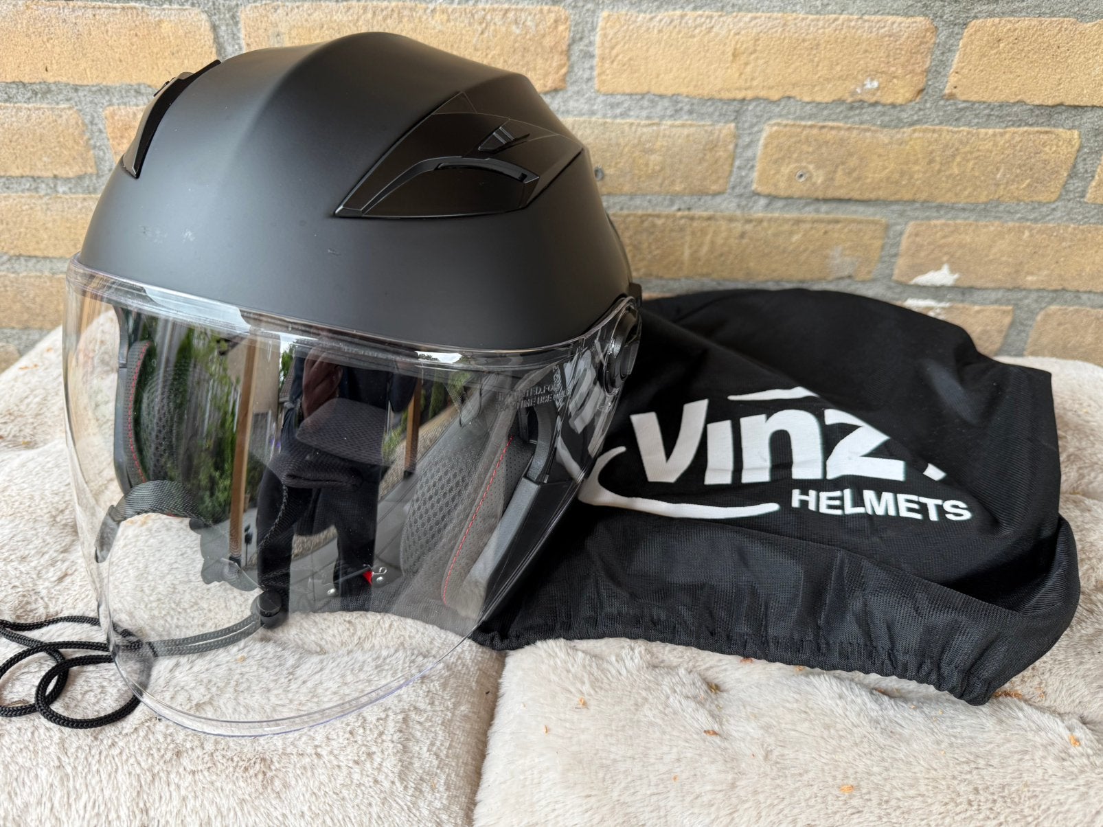 VinZ Calobra Jethelm Mat Zwart - Maat M (57-58cm) 1 helm, Overige merken, M, Heren, Jethelm