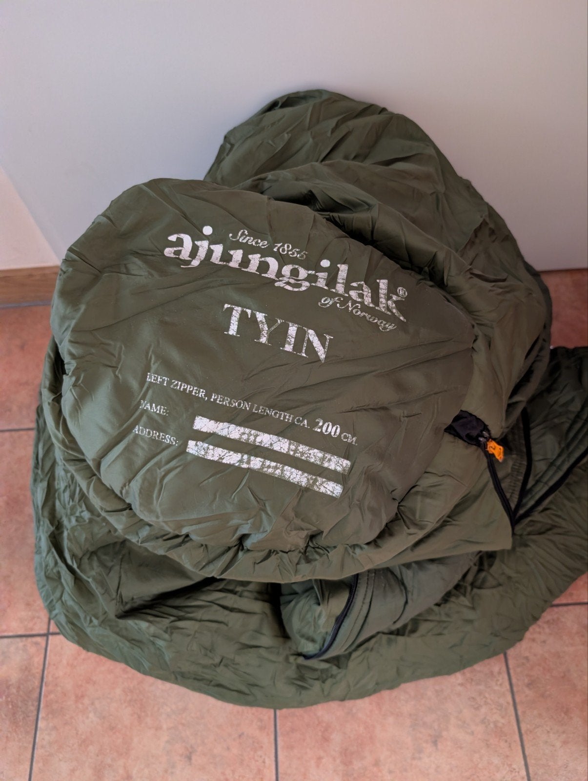 Ajungilak Tyn mummie slaapzak - 200 cm, Groen, Ophalen of Verzenden, Gebruikt