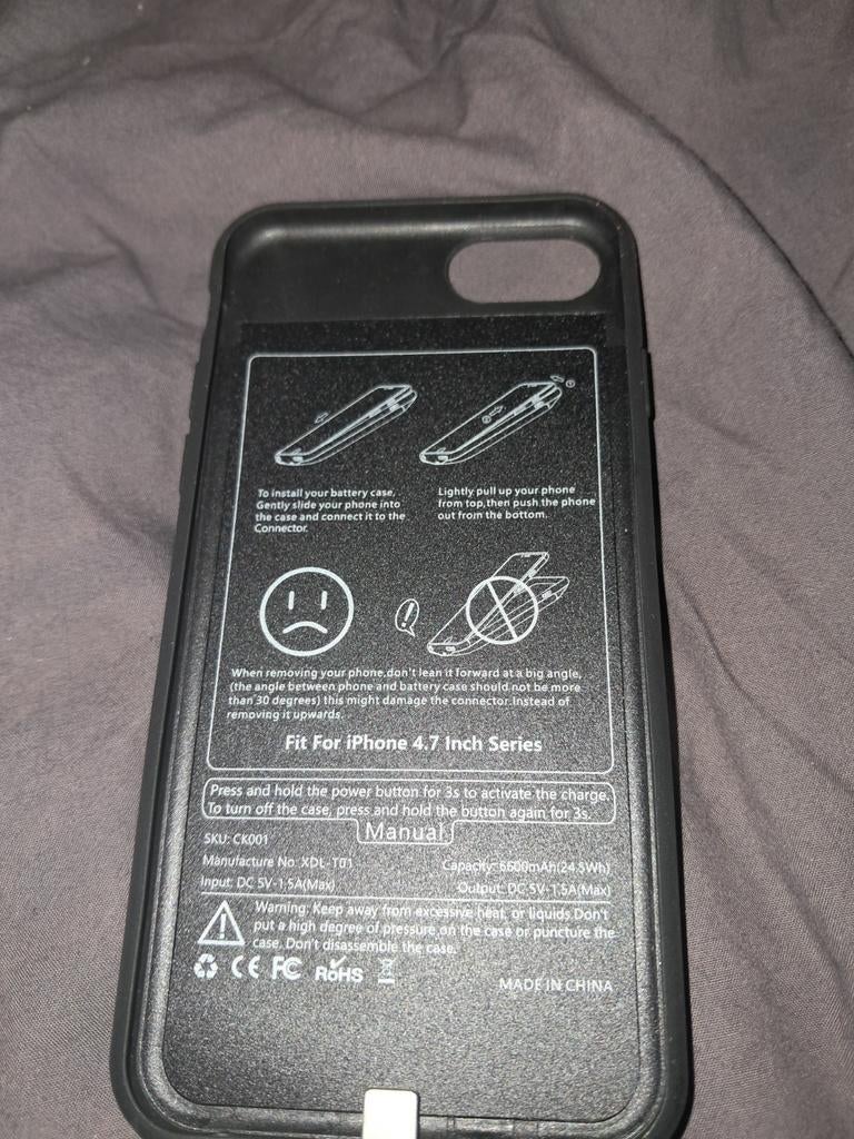 JCK Batterijhoes voor iPhone 6/6S/7/8/SE2020 - 6600mAh, Telecommunicatie, Mobiele telefoons | Hoesjes en Frontjes | Apple iPhone