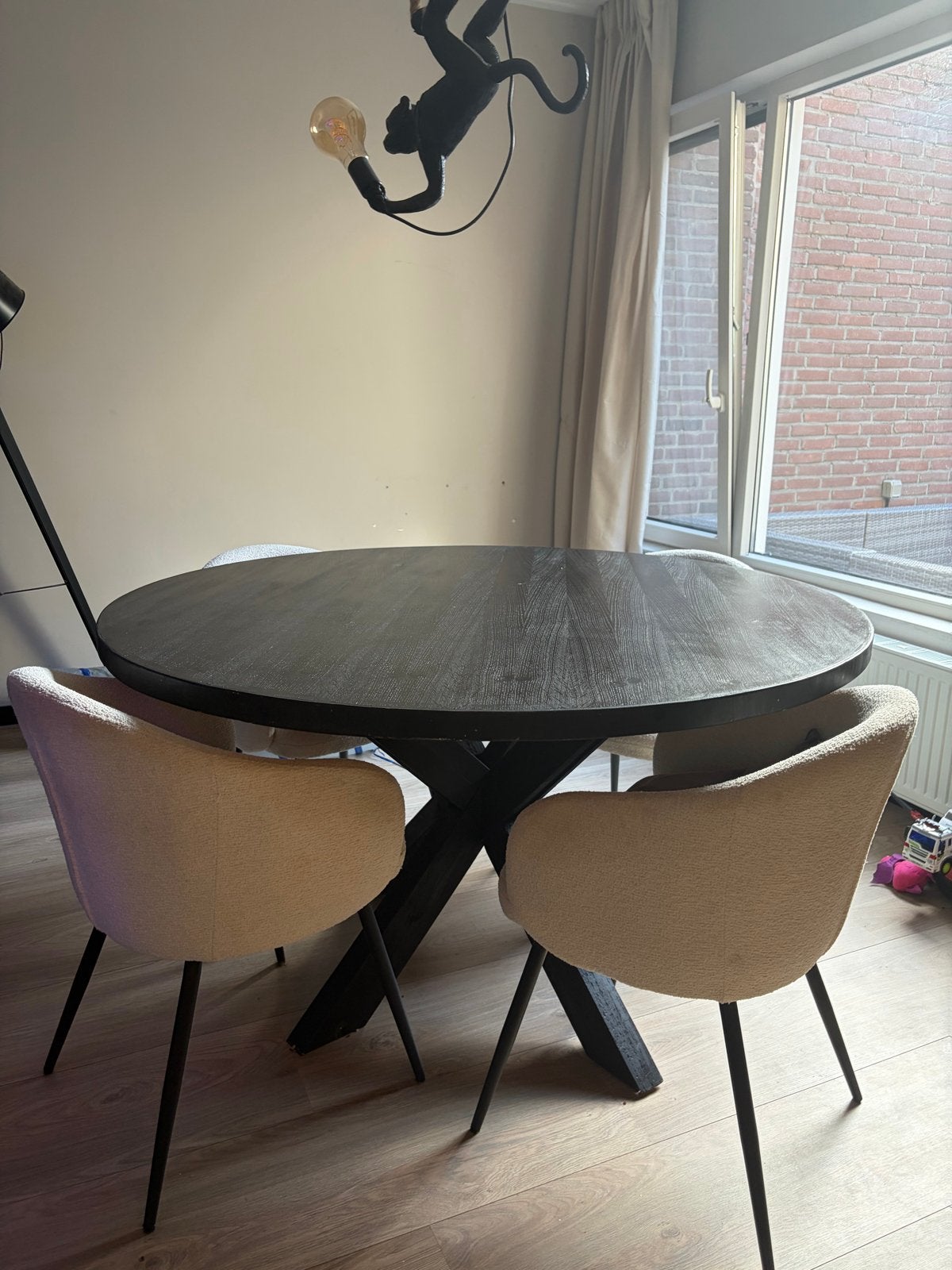 Ronde eettafel, Ophalen, Gebruikt, 100 tot 150 cm, Rond