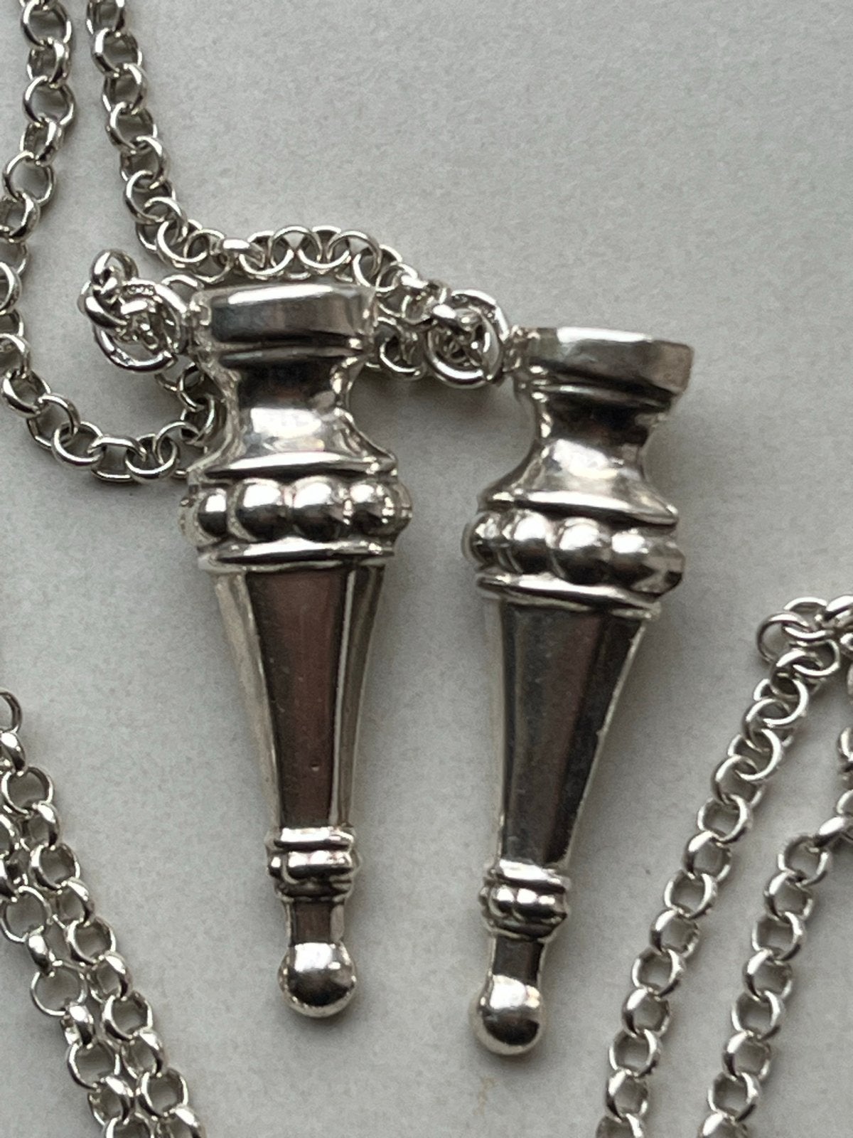 Antiek Zilveren Jasseron Collier met Breidoppen, Verzenden, Zilver, Ketting