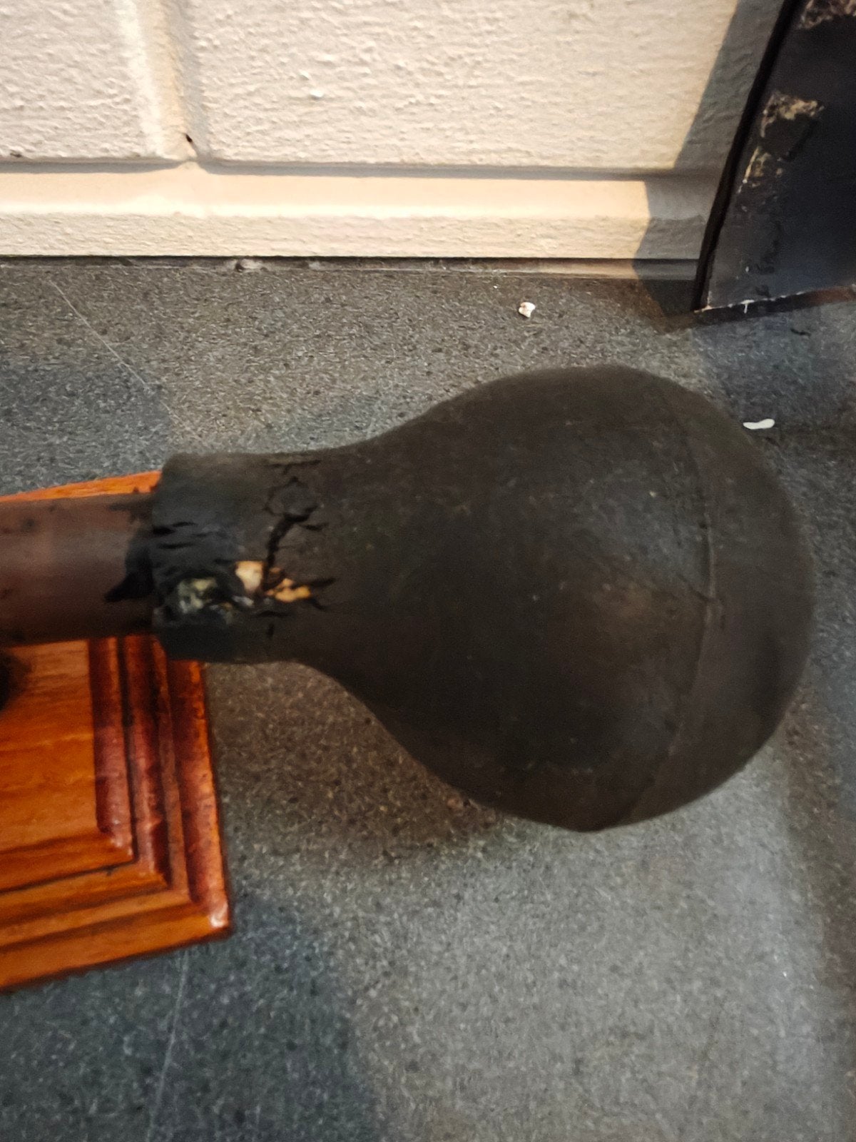 Zeer oude Franse oldtimer claxon / toeter 32 cm vintage staa, Ophalen of Verzenden