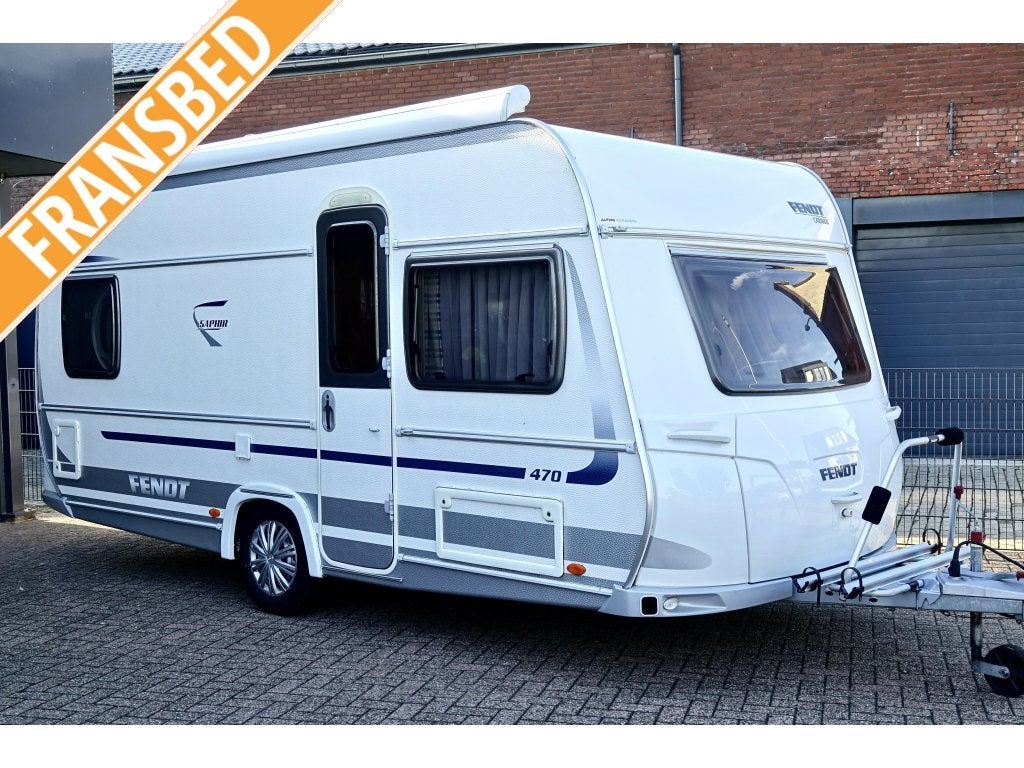Fendt Saphir 470 TFB Mover Lufel Fietsrek 2X 1500 KG 2010, Caravans en Kamperen, Schokbreker, Rondzit, Dwarsbed, Bedrijf