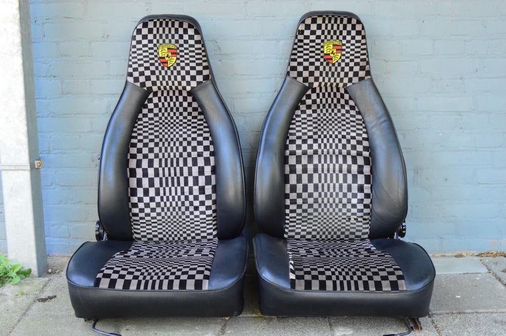 vroege Porsche 911 set stoelen Zwart Pascha stof ZELDZAAM, Ophalen, Gebruikt, Porsche