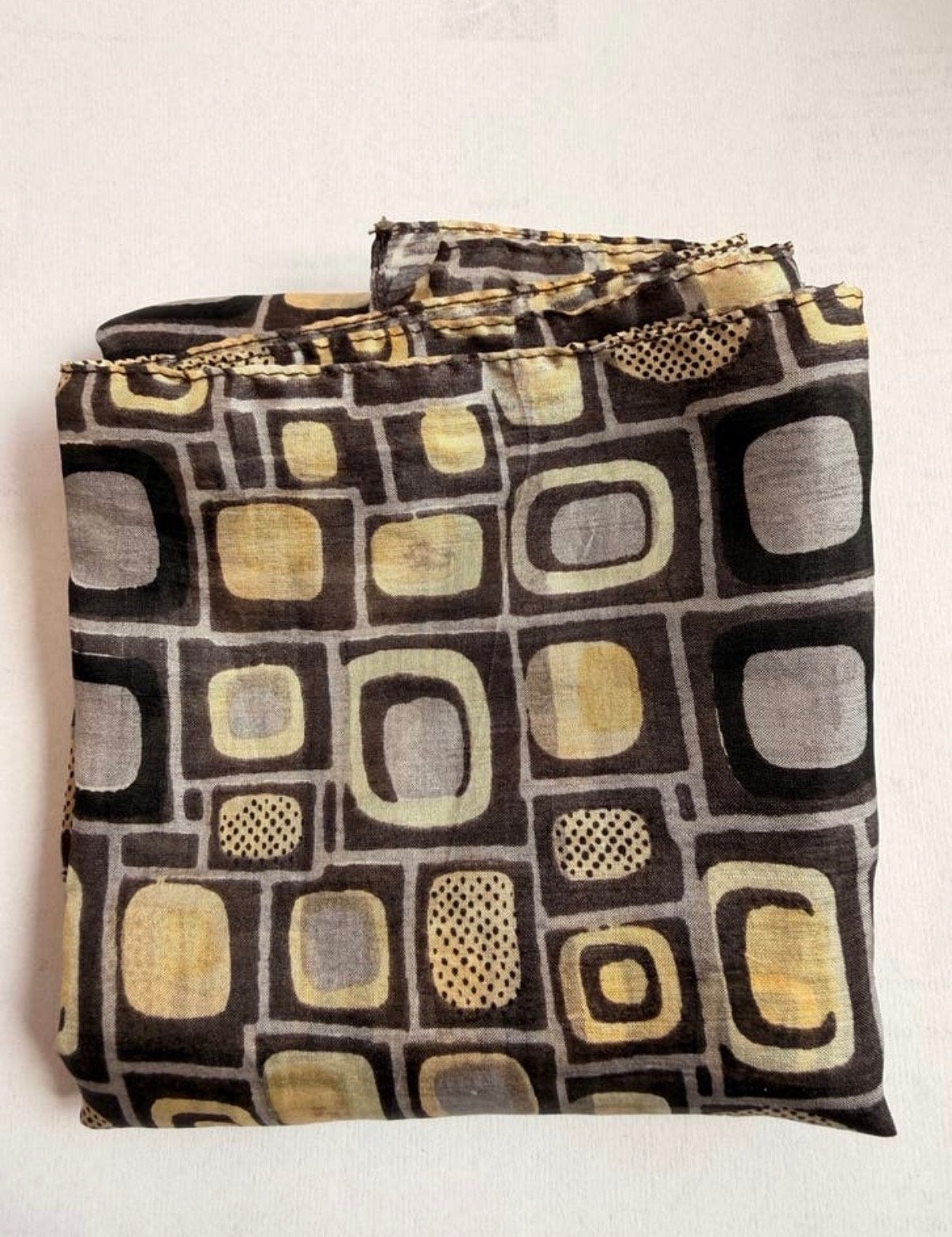 Vintage Zijden Sjaaltje 35x145 cm - 100% Zijde, Verzenden, Gedragen