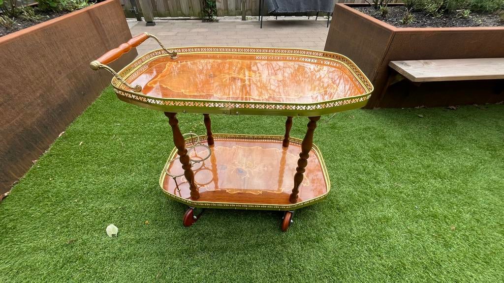 Vintage serveerwagen, Ophalen, Zo goed als nieuw, Hout, Vintage