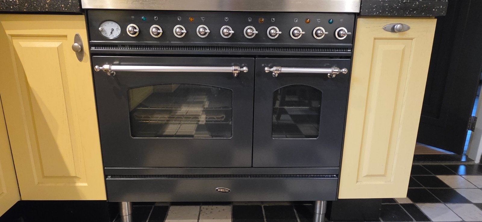 Boretti Fornuis met Gas Kookplaat en Dubbele Oven, Ophalen, Gebruikt, Hete lucht, 60 cm of meer