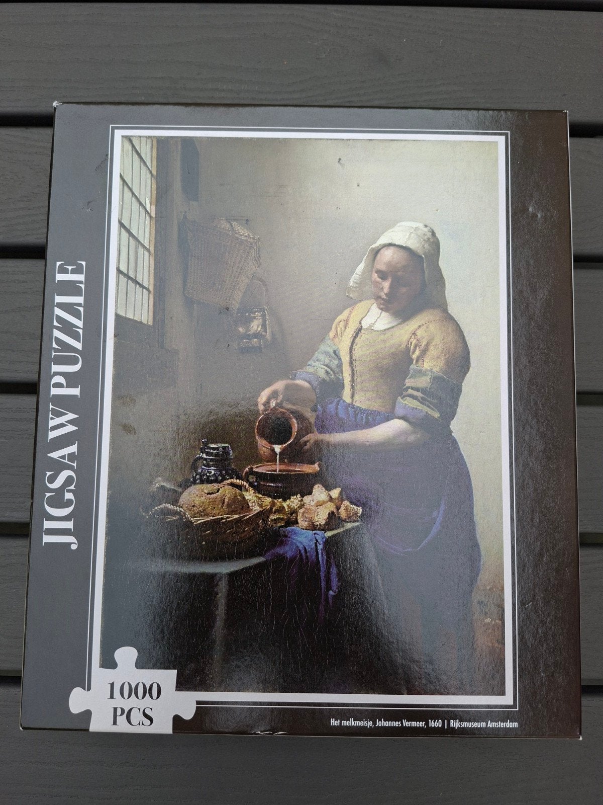 Legpuzzel Het Melkmeisje Johannes Vermeer 1000 stukjes, Hobby en Vrije tijd, Ophalen, 500 t/m 1500 stukjes, Gebruikt, Legpuzzel