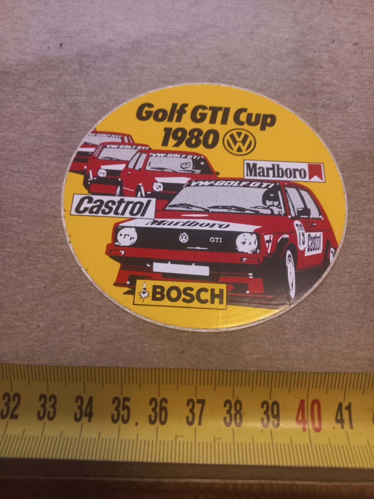 Vintage Golf GTI Cup 1980 Sticker - Castrol Marlboro Bosch, Ophalen of Verzenden