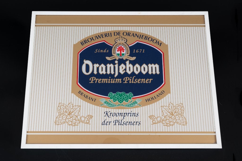 Oranjeboom Bier Spiegel, Verzamelen, Biermerken, Ophalen of Verzenden, Gebruikt, Reclamebord, Plaat of Schild, Oranjeboom