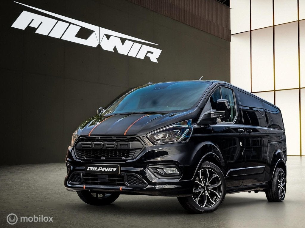 Ford Transit Custom 320 2.0 TDCI L2H1 Sport Dubbel Cabine, 4 cilinders, 1850 kg, Zwart, Bedrijf