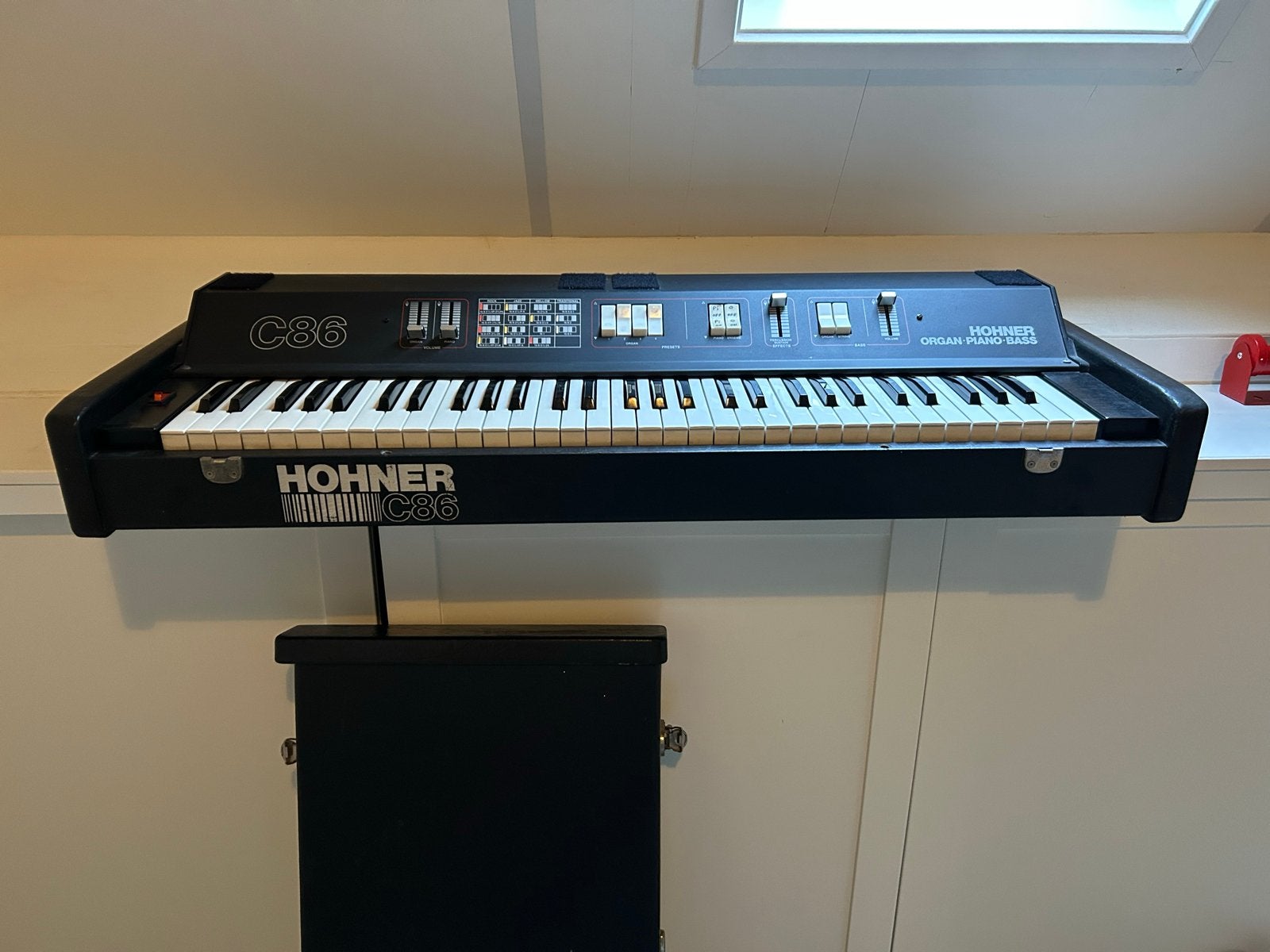 Hohner C86 Organ Piano Bass Keyboard met Koffer, Met standaard, Ophalen, Overige merken, 61 toetsen