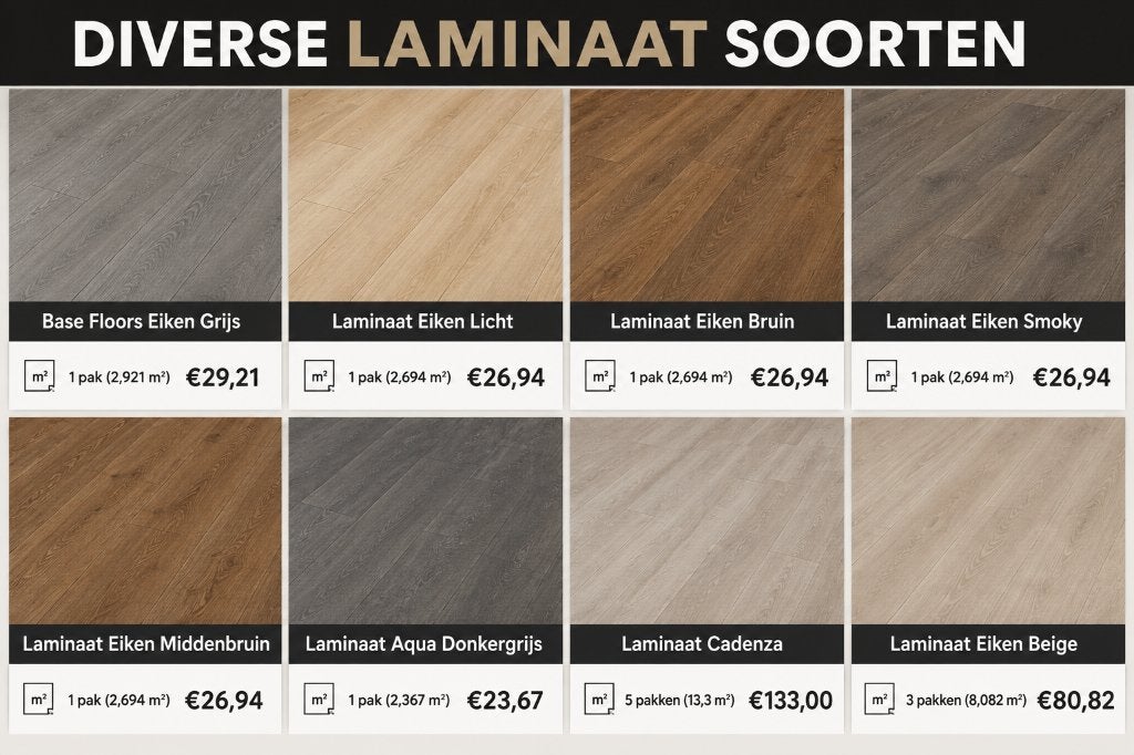 Nieuw laminaat in diverse kleuren – €10 per m², Laminaat of Parket