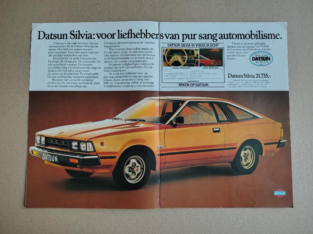 Reclame (uit oud tijdschrift) Datsun Silvia (1980) 1, Verzenden, Gebruikt, Auto's