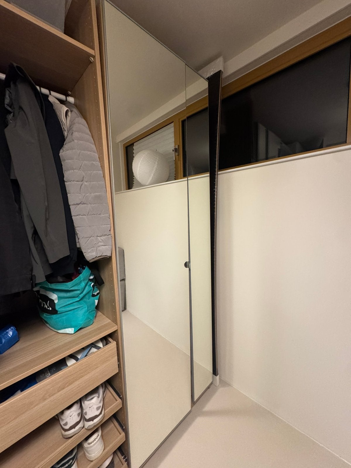 Set van 3 IKEA Pax AHEIM spiegeldeuren 50 cm, Ophalen, Gebruikt, 200 cm of meer, 50 tot 100 cm