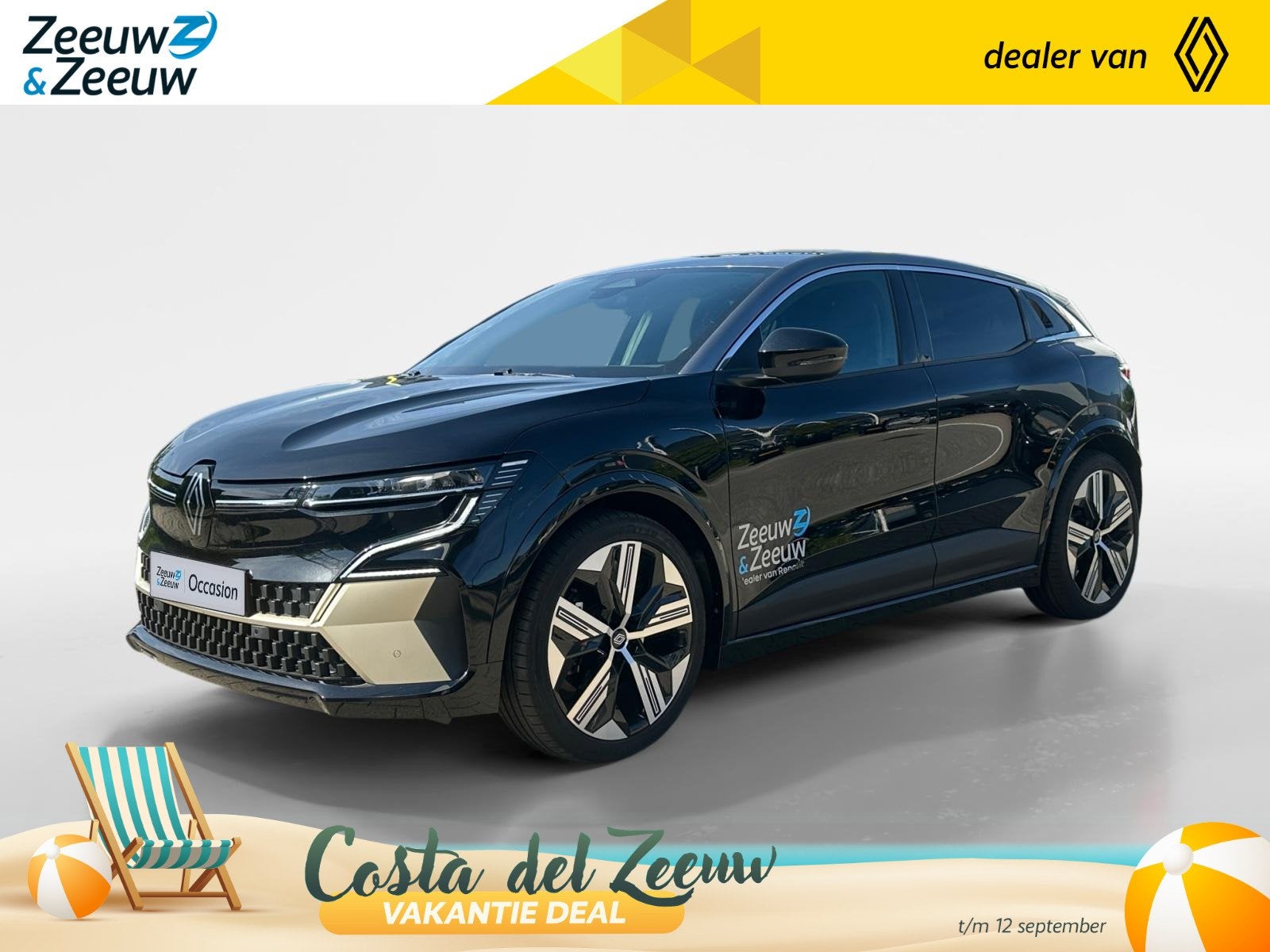 Renault Megane E-Tech comfort range iconic 60 kWh | Stuur &, Auto's, Renault, 12 maanden, Zwart, 385 min, Zwart