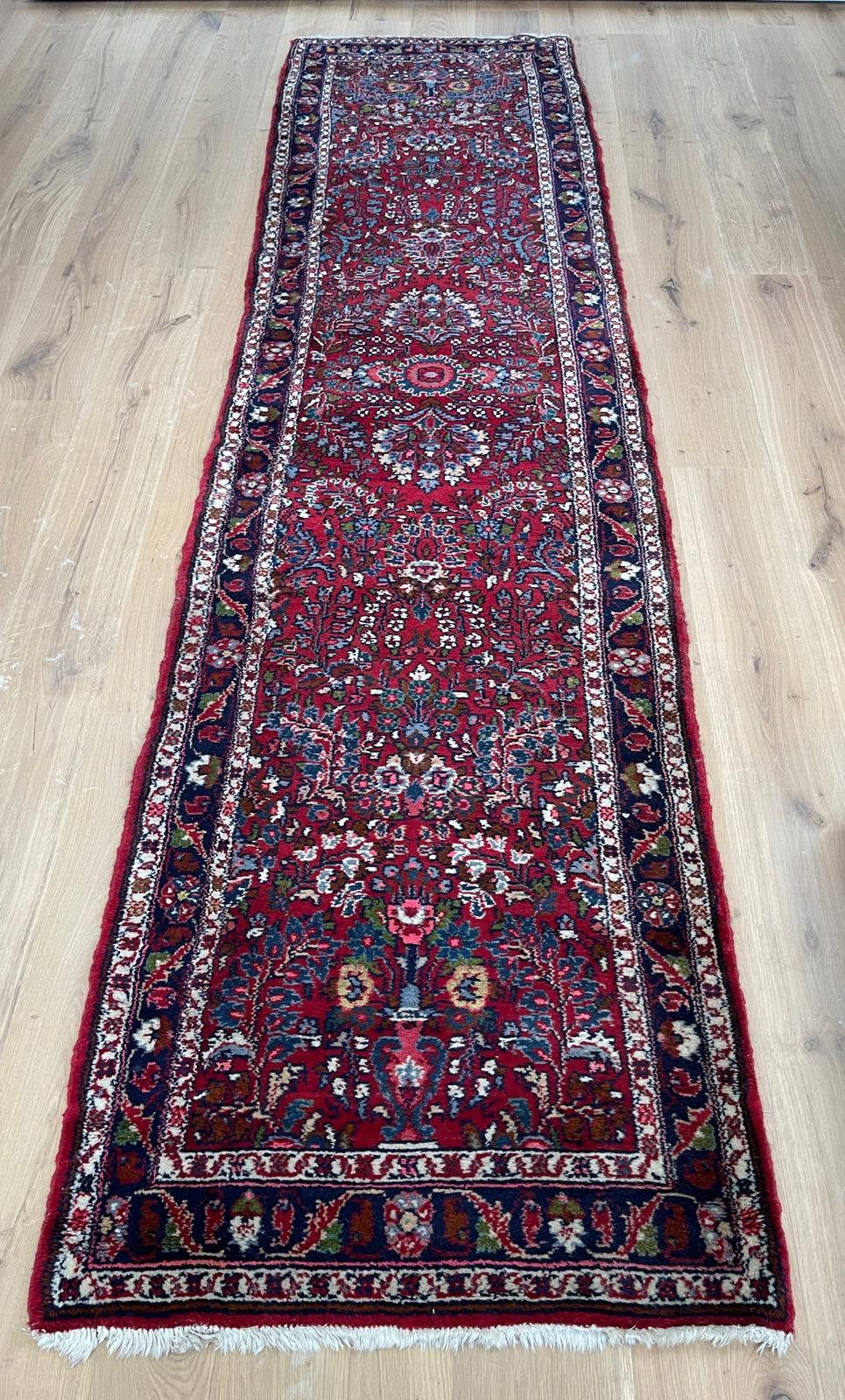 Authentiek handgeknoopt Perzisch wollen loper – 82  328 cm, Ophalen, Gebruikt, 50 tot 100 cm, Rechthoekig