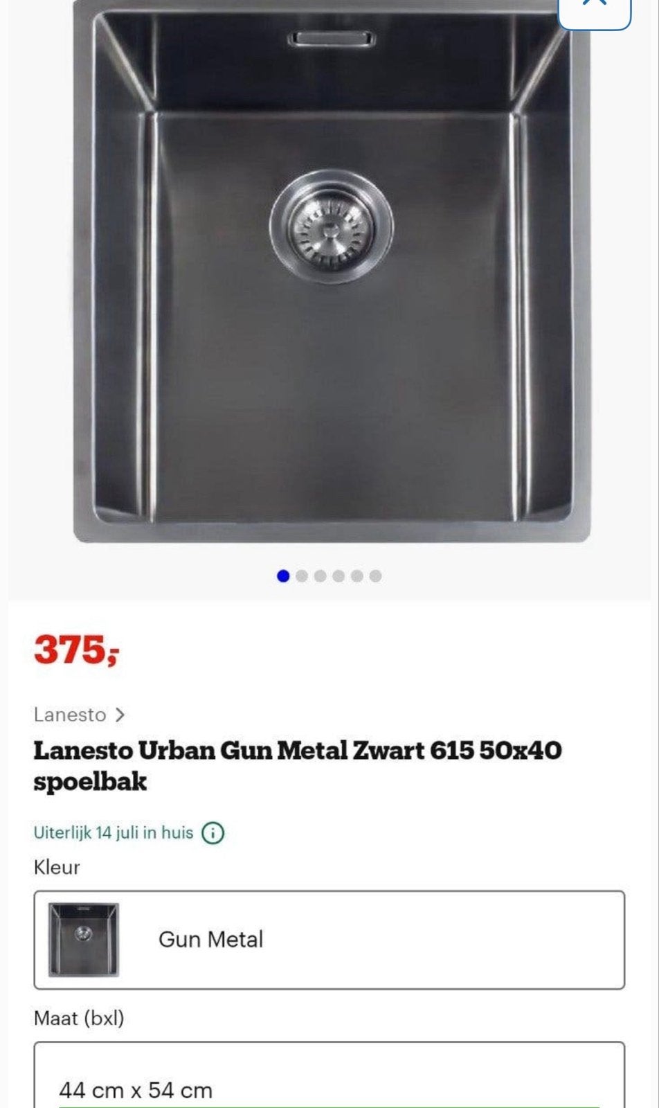 Lanesto Urban Gun Metal Spoelbak met Forte Keukenkraan, Huis en Inrichting, Overige typen, Ophalen of Verzenden, Zo goed als nieuw