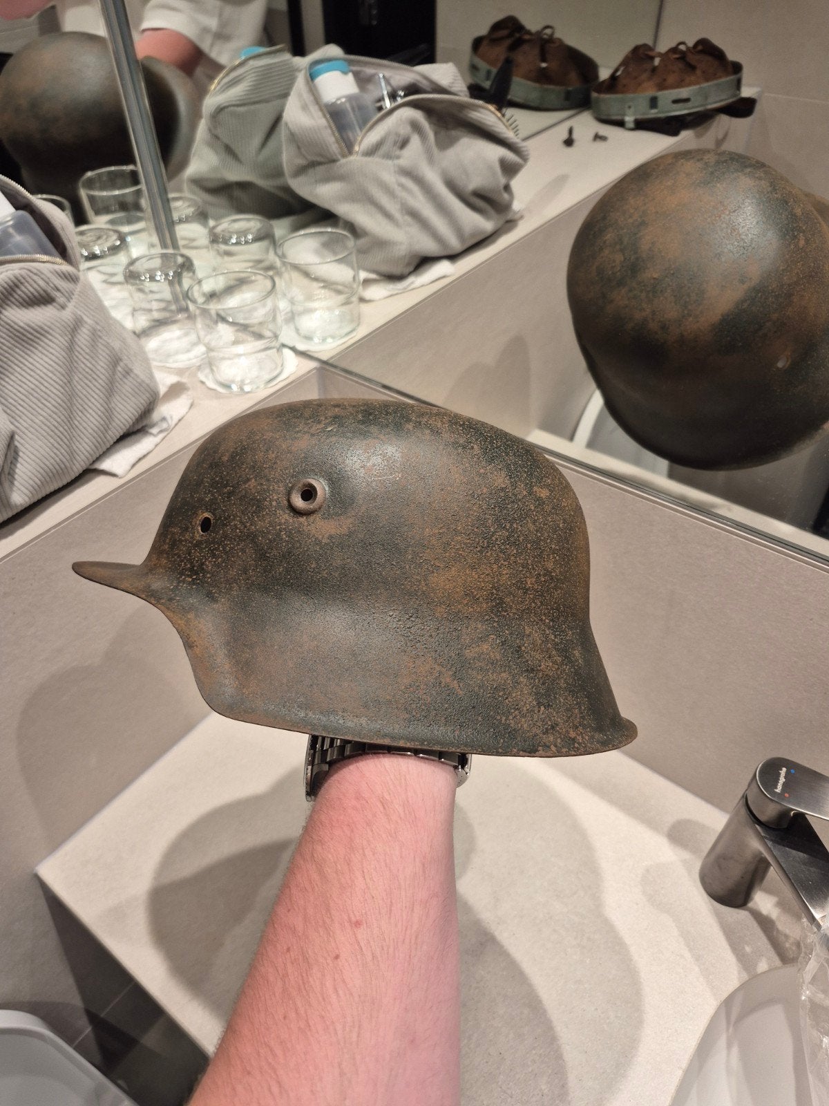 M42 duits, Ophalen of Verzenden, Duitsland, Helm of Baret