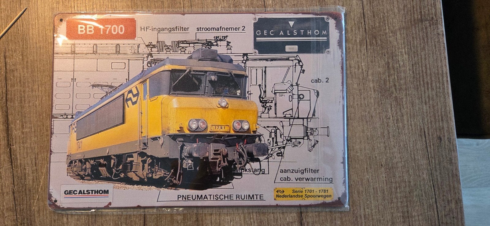 bordje ns locomotief 1700, Ophalen of Verzenden, Nieuw, Trein, Overige typen