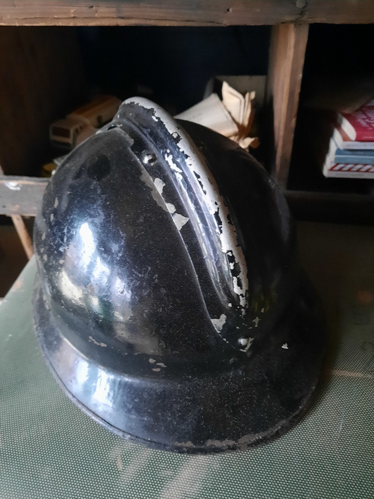 Oude helm brandweerhelm brocante industrieel, Ophalen of Verzenden