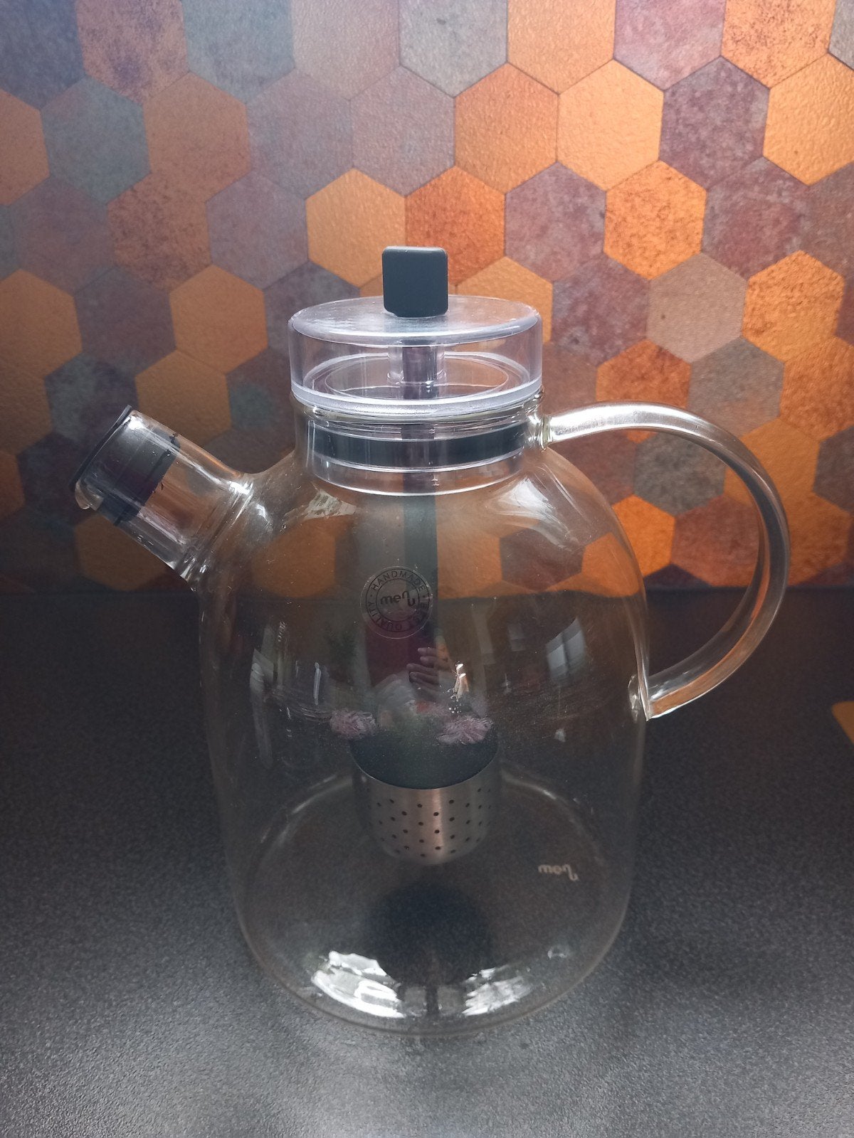 Glazen theepot met filter / thee-ei Glas - 1.5L, Overige merken, Ophalen, Theepot/fluitketel, Glas