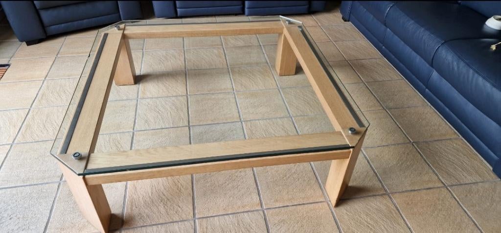 Glazen salontafel, Ophalen, Gebruikt, Vierkant, Glas