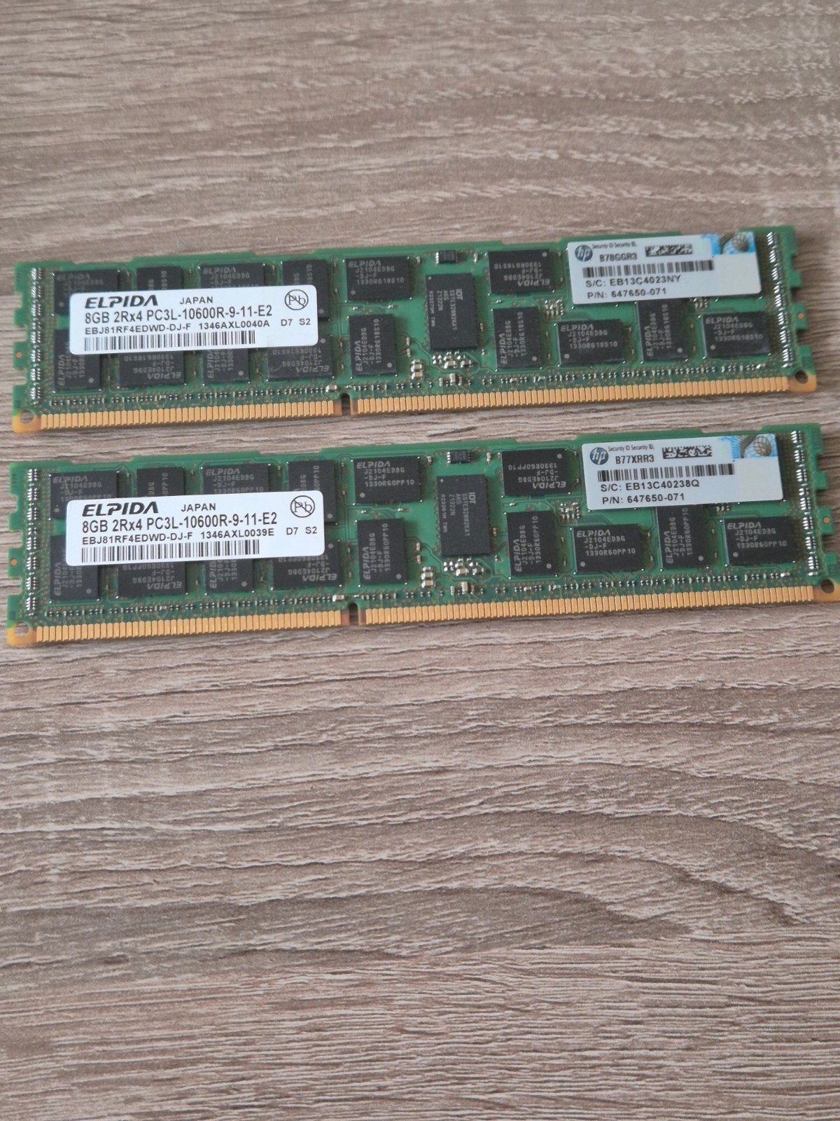 ELPIDA 8GB 2Rx4 PC3L-10600R-9-11-E2 RAM Geheugen, Computers en Software, RAM geheugen, Ophalen, Gebruikt, Server, 8 GB