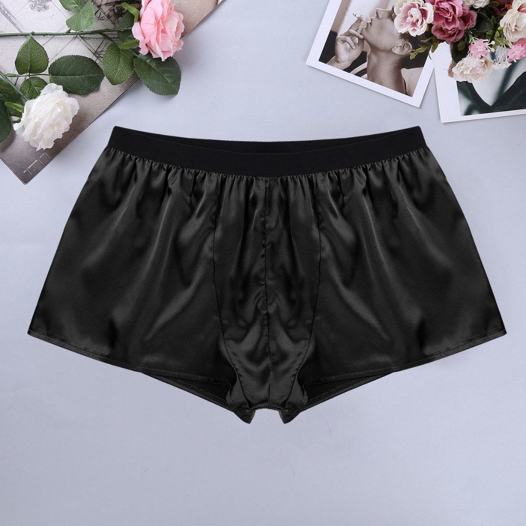 Zwarte satijnen boxershort / boxer onderbroek heren, Kleding | Heren, Verzenden, Zwart, Boxer